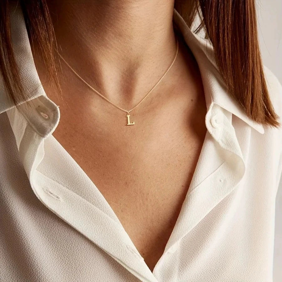 A-Z Initial Necklace Gold Color Necklace Fashion Cute Letter Necklace for Women Vintage Daily Party Wear Jewelry Gifts New