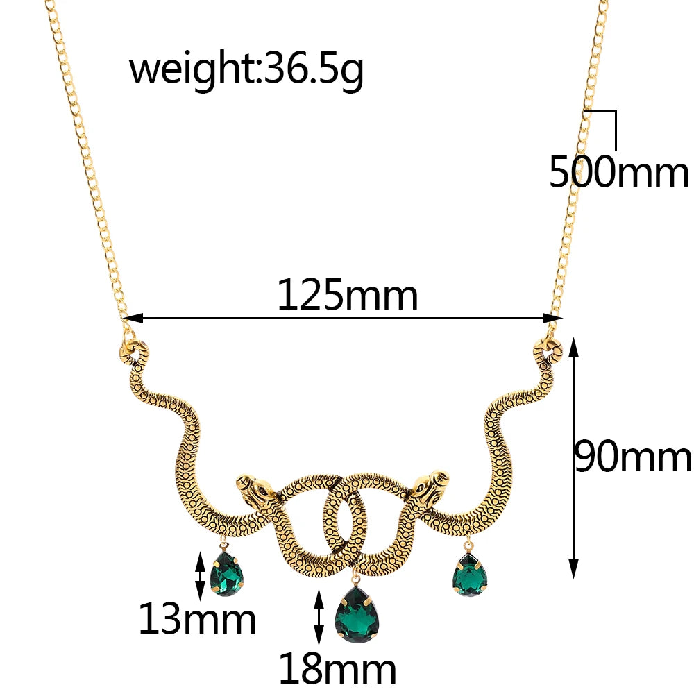 Vintage Snake Personality Necklace Gothic Punk Style Pendant  Cosplay Party Jewelry Accessory for Men And Women