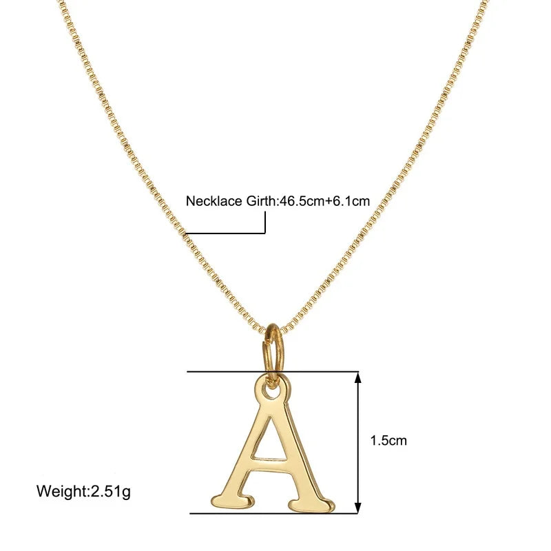 A-Z Initial Necklace Gold Color Necklace Fashion Cute Letter Necklace for Women Vintage Daily Party Wear Jewelry Gifts New