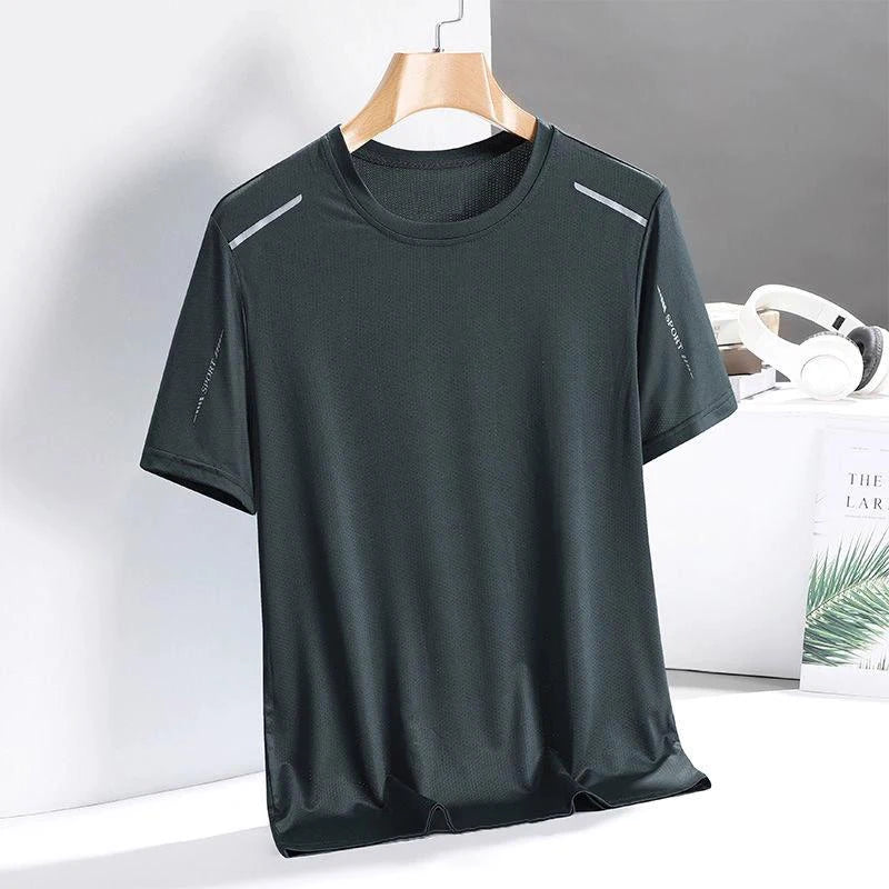 Ice Silk Running Shirts Men Loose Printing Short Sleeve Top Basketball Gym Sportswear For Male Fitness Workout Quick Dry Tee