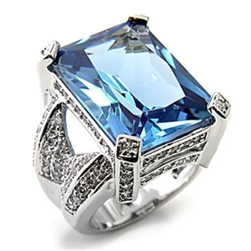 7X315 - Rhodium-Plated 925 Sterling Silver Ring with AAA Grade CZ Spinel in