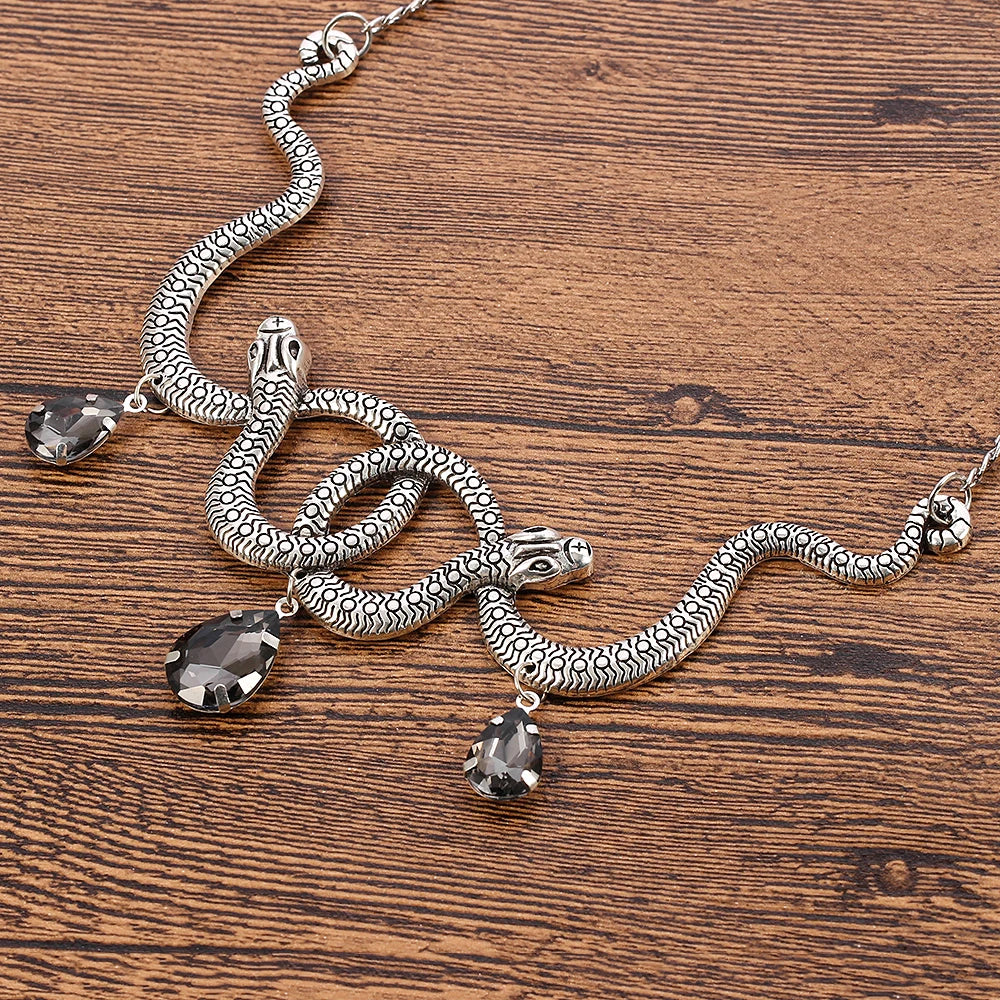 Vintage Snake Personality Necklace Gothic Punk Style Pendant  Cosplay Party Jewelry Accessory for Men And Women