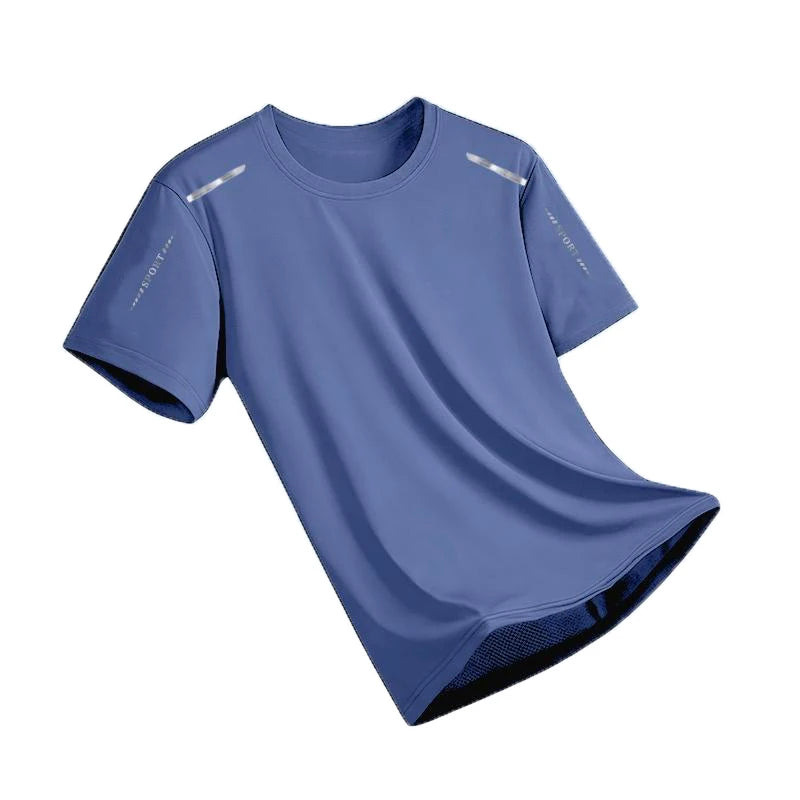 Ice Silk Running Shirts Men Loose Printing Short Sleeve Top Basketball Gym Sportswear For Male Fitness Workout Quick Dry Tee