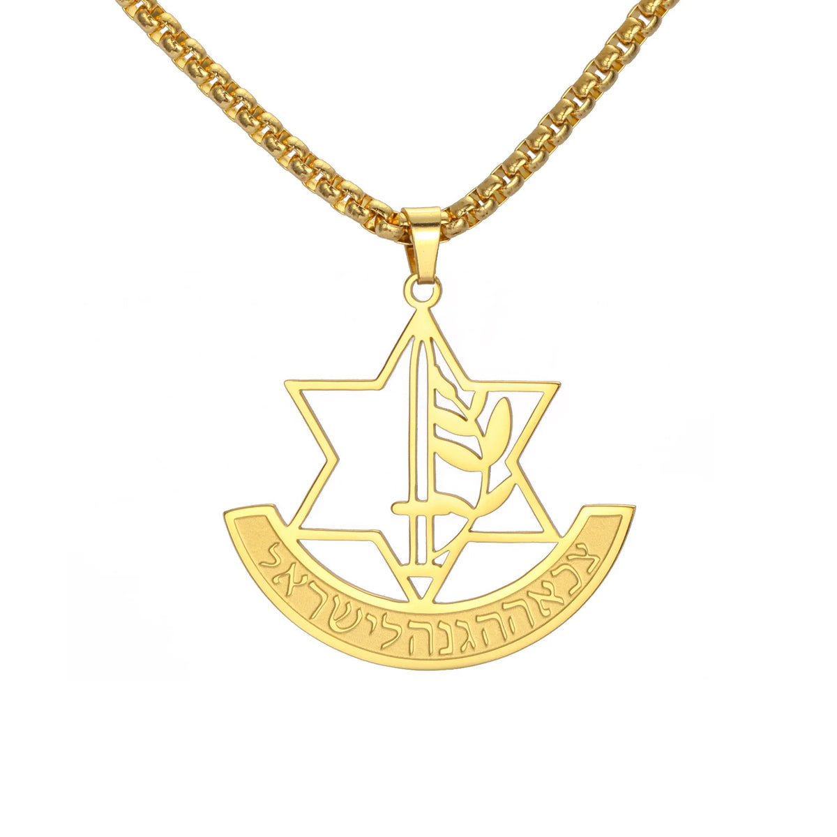 Minimalist Star of David Pendant Necklace Stainless Steel Hollow Moon Tree of Life Lion Religious Jewish Jewelry for Women Men