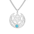 Minimalist Star of David Pendant Necklace Stainless Steel Hollow Moon Tree of Life Lion Religious Jewish Jewelry for Women Men