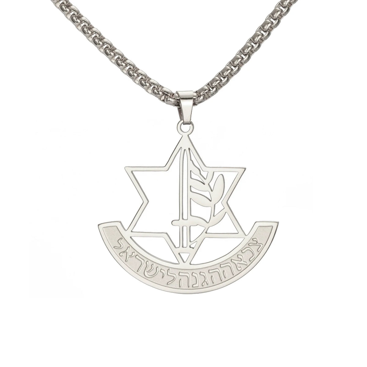 Minimalist Star of David Pendant Necklace Stainless Steel Hollow Moon Tree of Life Lion Religious Jewish Jewelry for Women Men